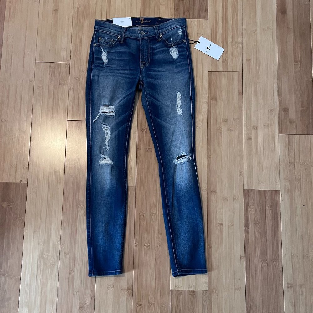 7 for all Mankind the ankle skinny, size 25, nwt $225
